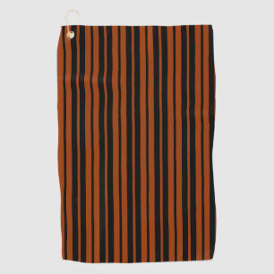 Serviette De Golf Design Motif Brown en bandes verticales noires