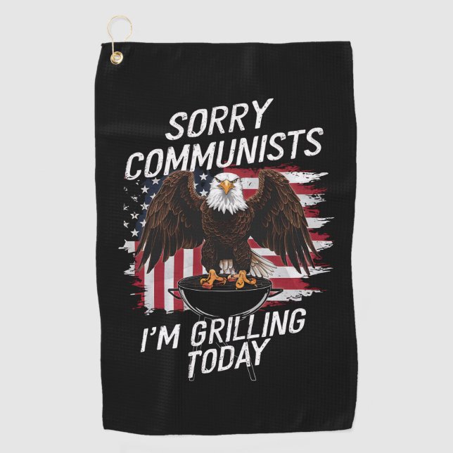 Serviette De Golf Désolé les communistes que je grinçais aujourd'hui (Devant)