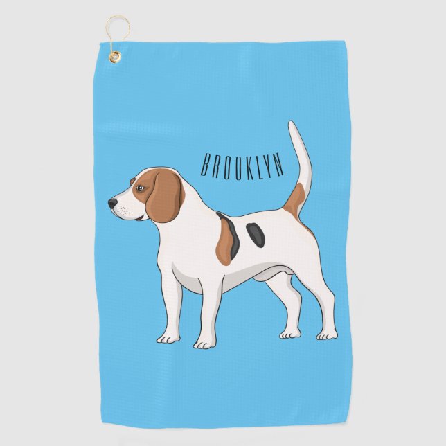Serviette De Golf dessin animé de chien beagle (Devant)