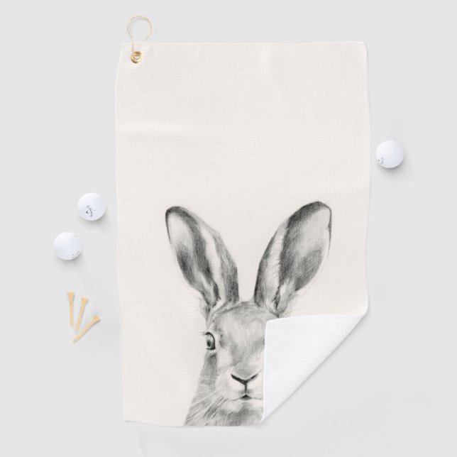 Serviette De Golf Dessin au crayon de lapin (En situation)