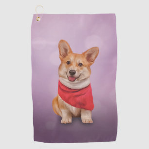 Serviette De Golf Dessin de la race de Chien Corgi gallois