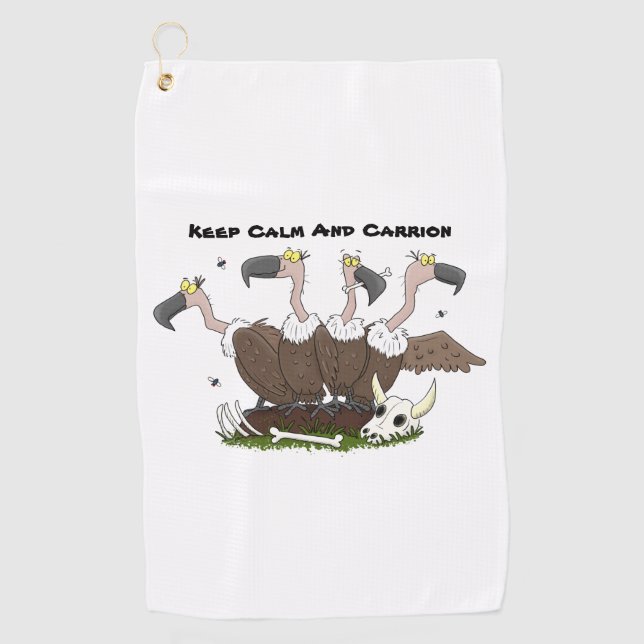Serviette De Golf Dessin de l'humour vautours drôle (Devant)