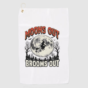 Serviette De Golf Dessins De Sorcière Halloween Vintage Moons Out Br