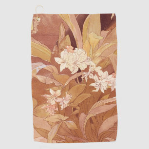 Serviette De Golf Détail floral Art nouveau d'Alphonse Mucha