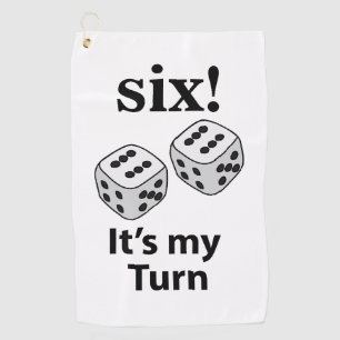 Serviette De Golf Dice Rolling Six C'est mon tour Roll Dice