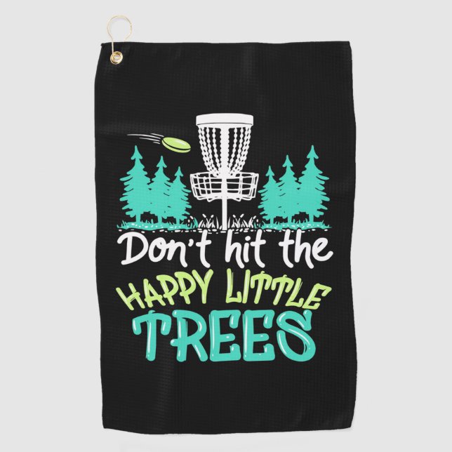 Serviette De Golf Disc Golf Frappe Les Joyeux Petits Arbres (Devant)