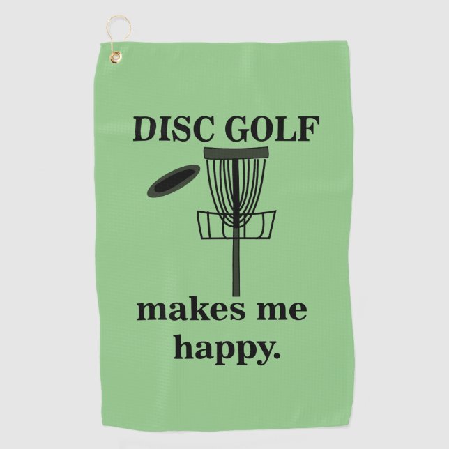 Serviette De Golf Disk Golf me rend heureux Disk Golf (Devant)