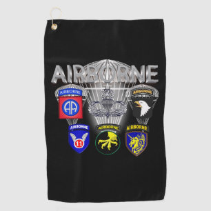 Serviette De Golf Divisions aéroportées de l'armée passées et présen