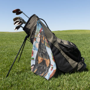 Serviette De Golf Doberman Winter Wonderland Christmas Joy