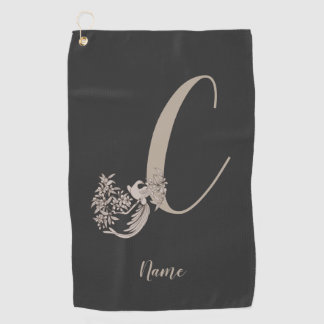 Serviette De Golf Dove Elegant Monogramme Initiale C Personnalisé
