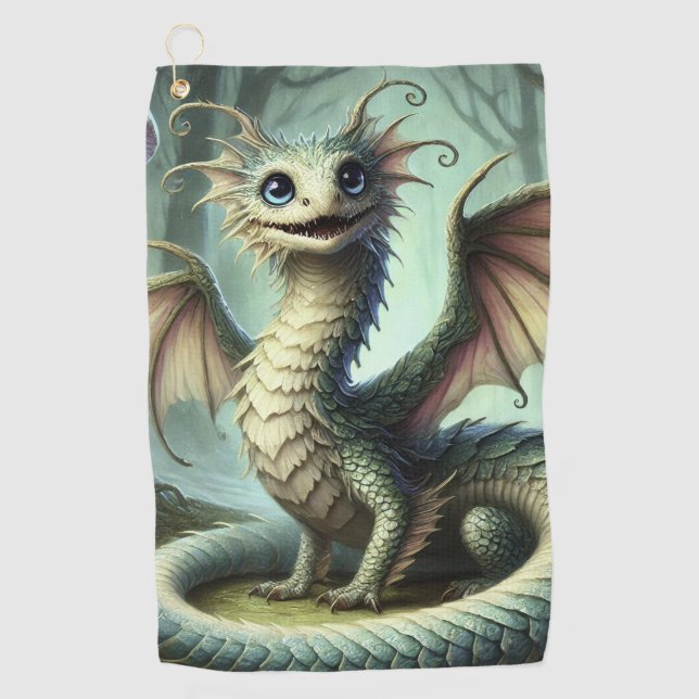 Serviette De Golf Dragon Jabberwocky Cute Imaginaire Créature Art (Devant)