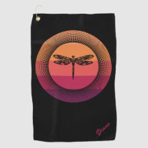 Dragonfly in Retro Sunset avec nom