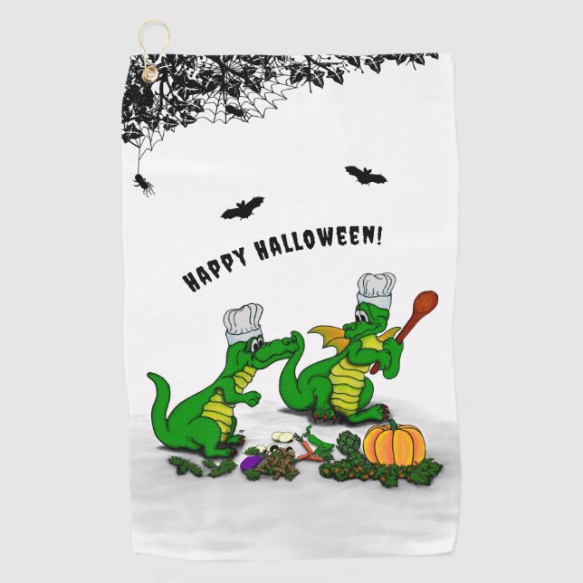 Serviette De Golf Dragons - Joyeux Halloween ! Aujourd'hui je vais c (Devant)