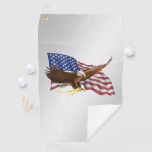 Serviette De Golf Drapeau américain et aigle
