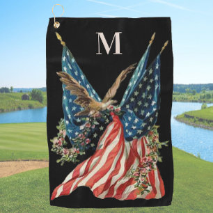 Serviette De Golf Drapeau américain patriotique et aigle Drapeau amé