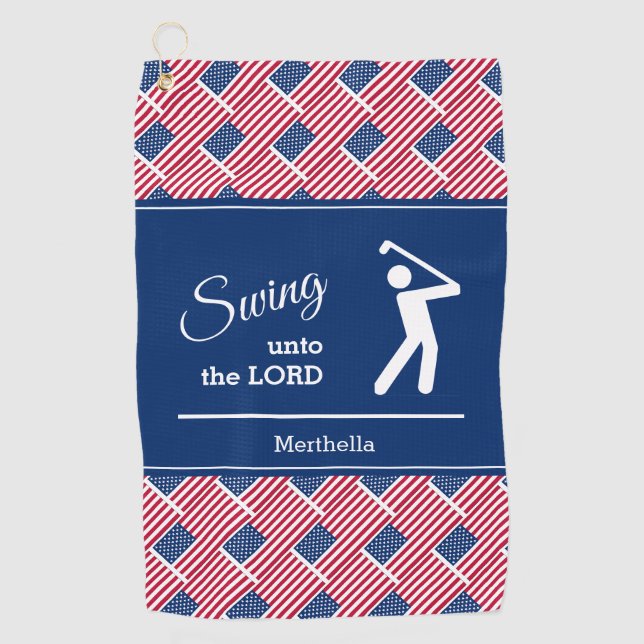 Serviette De Golf DRAPEAU AMÉRICAIN Patriotique Personnalisé (Devant)