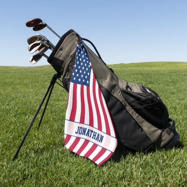 Serviette De Golf Drapeau américain personnalisé Stars et bandes (Vert)