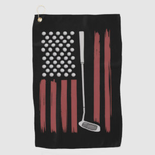 Serviette De Golf Drapeau américain rétro golfeur de golf drôle club