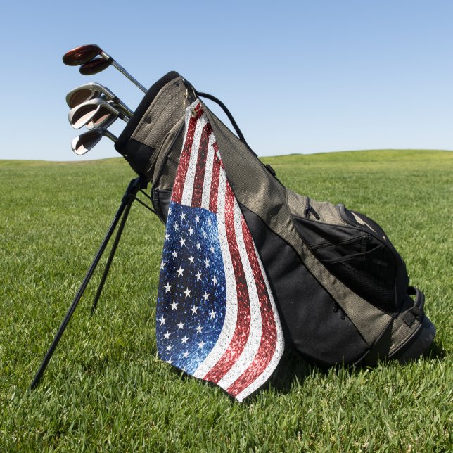 Serviette De Golf drapeau américain rouge blanc brillant parties sci (Vert)