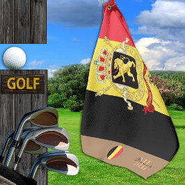 Serviette De Golf Drapeau belge & Belgique monogrammed Golf Towel