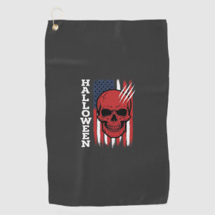 Serviette De Golf Drapeau crâne Halloween Vector Design_1