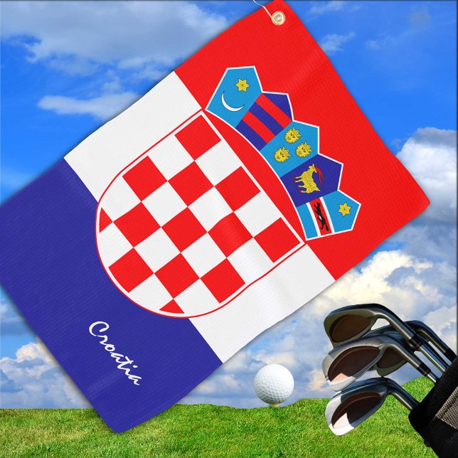 Serviette De Golf Drapeau croate & Voyage Croatie, vacances /sport (Créateur téléchargé)