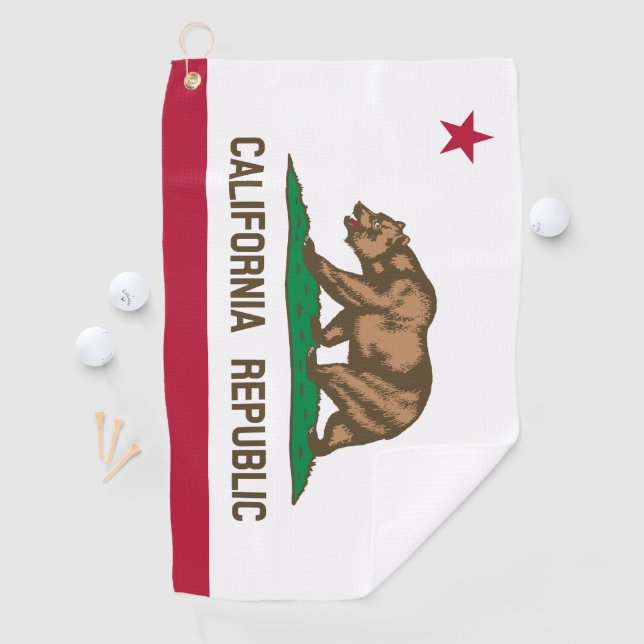 Serviette De Golf Drapeau de Californie (En situation)