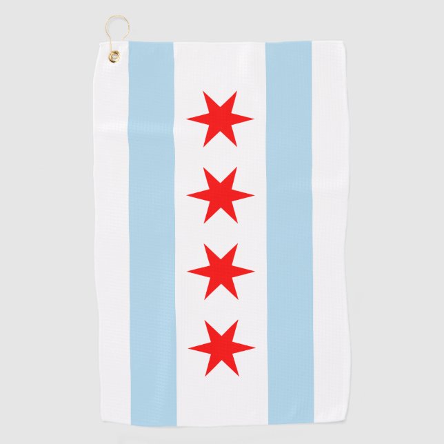 Serviette De Golf Drapeau de Chicago, Illinois (Devant)