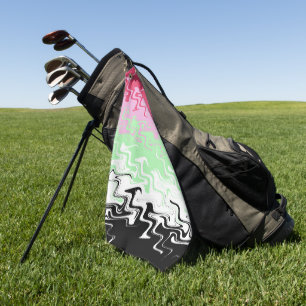 Serviette De Golf Drapeau de fierté récipromantique abstrait ondulé 