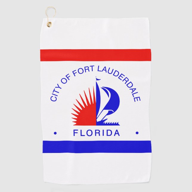 Serviette De Golf Drapeau de Fort Lauderdale, Floride (Devant)