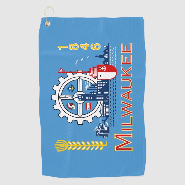 Serviette De Golf Drapeau de Milwaukee, Wisconsin (Devant)