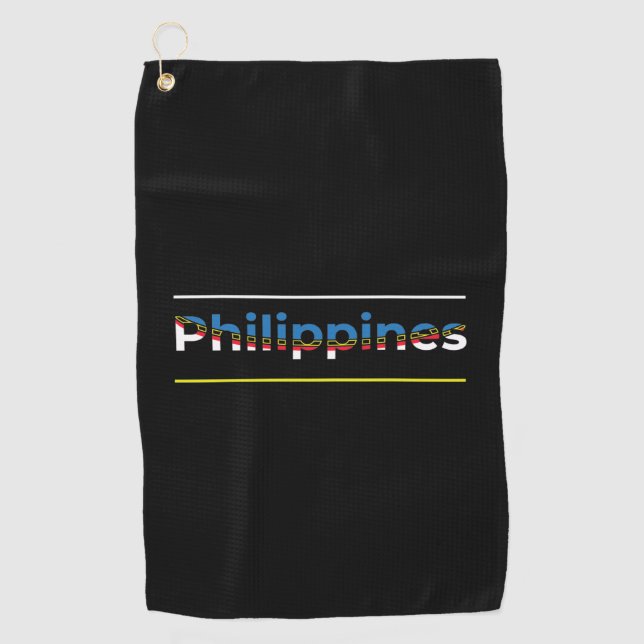 Serviette De Golf Drapeau des Philippines - Lettres Patriotique Cuto (Devant)