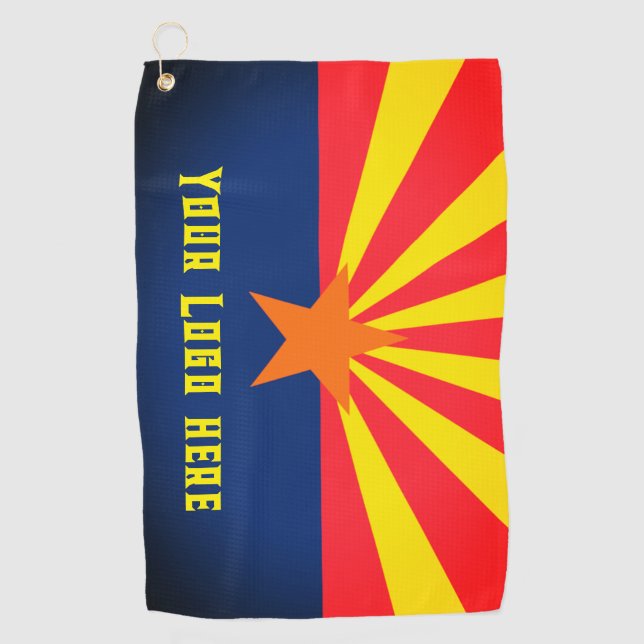 Serviette De Golf Drapeau d'état de l'Arizona avec votre propre logo (Devant)