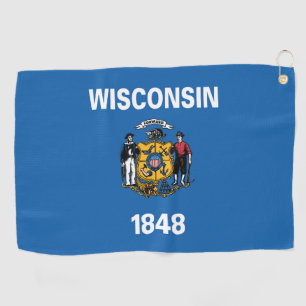 Serviette De Golf Drapeau d'État du Wisconsin, États-Unis