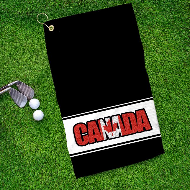 Serviette De Golf Drapeau du Canada avec feuille d'érable dans un te (Créateur téléchargé)