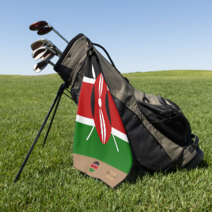 Serviette De Golf Drapeau du Kenya & monogrammed /serviette de golf 