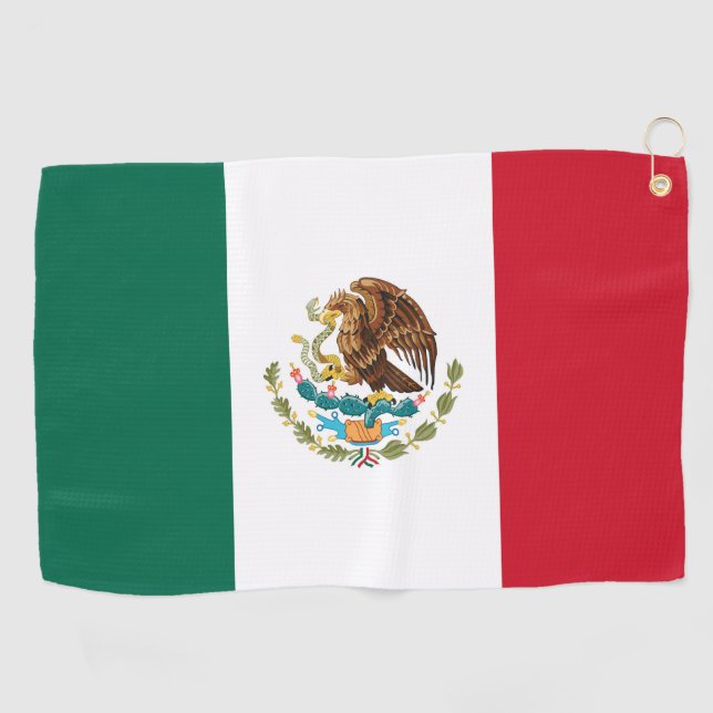 Serviette De Golf Drapeau du Mexique (Horizontal)