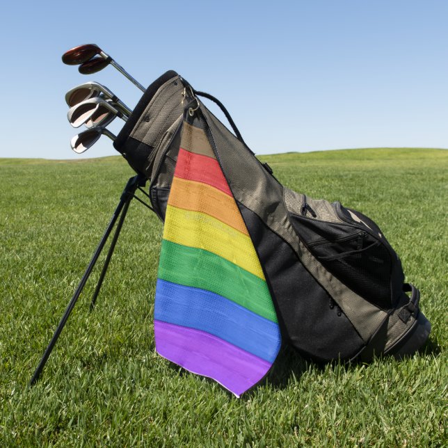 Serviette De Golf Drapeau gay pride inclusif SlipperyJoe ru texturé (Vert)