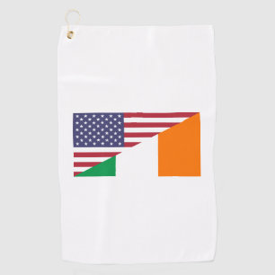 Serviette De Golf Drapeau irlandais American Pride US Irlande
