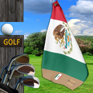 Serviette De Golf Drapeau mexicain & Mexique monogrammed Golf /sport