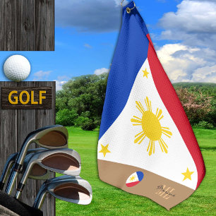 Serviette De Golf Drapeau philippin & Philippines monogrammed /golf