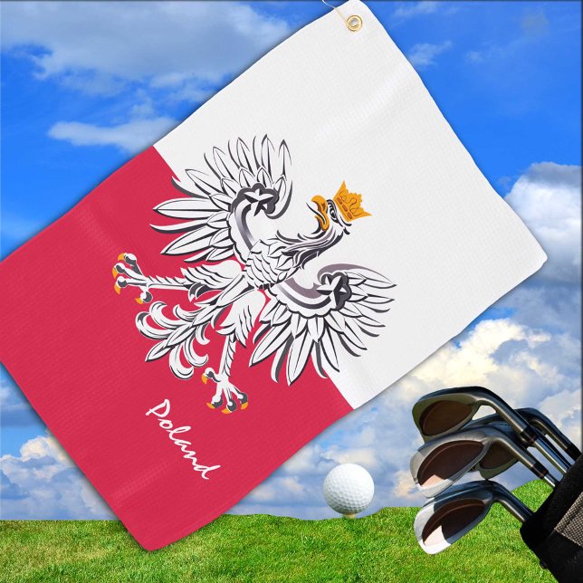 Serviette De Golf Drapeau polonais & Aigle, Voyage en Pologne, vacan (Créateur téléchargé)