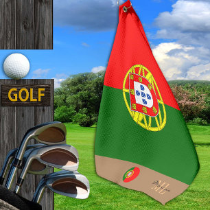 Serviette De Golf Drapeau portugais & Portugal monogrammed Golf Towe