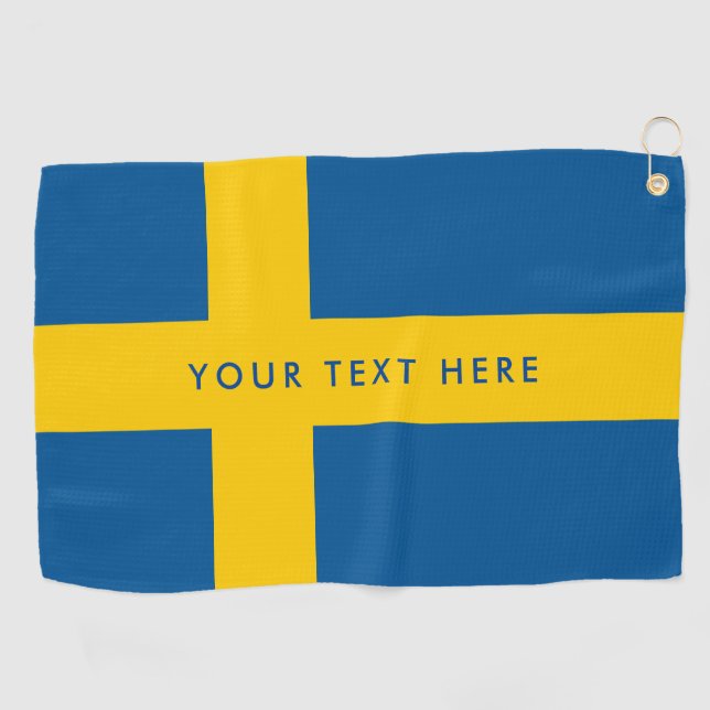 Serviette De Golf Drapeau suédois de cadeau jouant au golf fait sur (Horizontal)