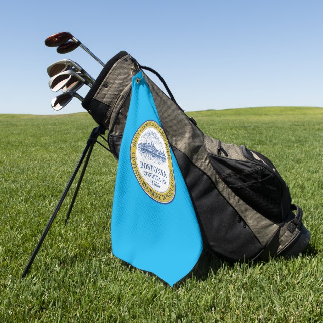 Serviette De Golf Drapeau urbain de Boston (Massachusetts) (Vert)