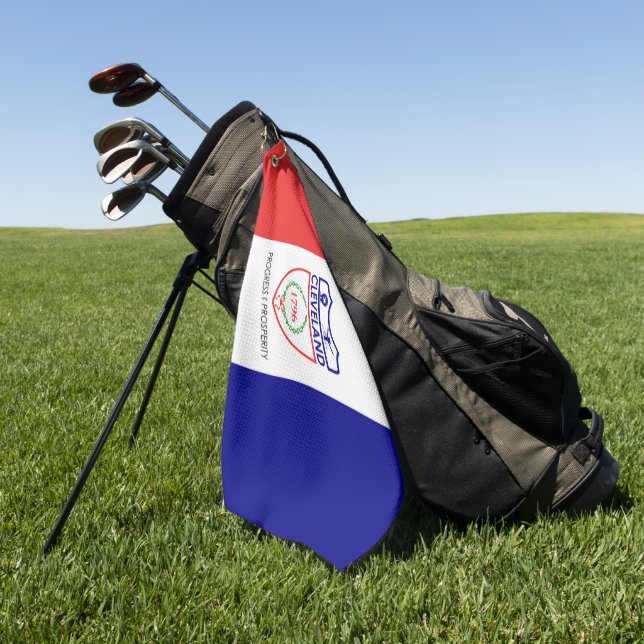 Serviette De Golf Drapeau urbain de Cleveland (Ohio) (Vert)