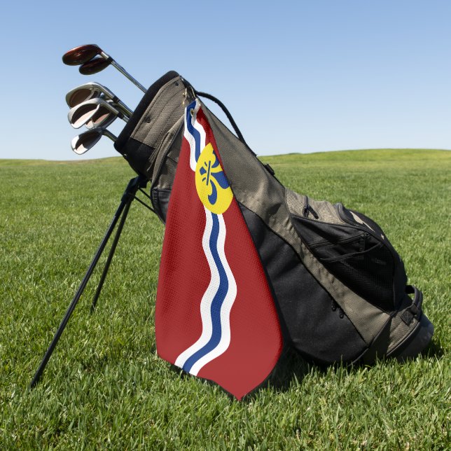Serviette De Golf Drapeau urbain de Saint-Louis (Missouri) (Vert)