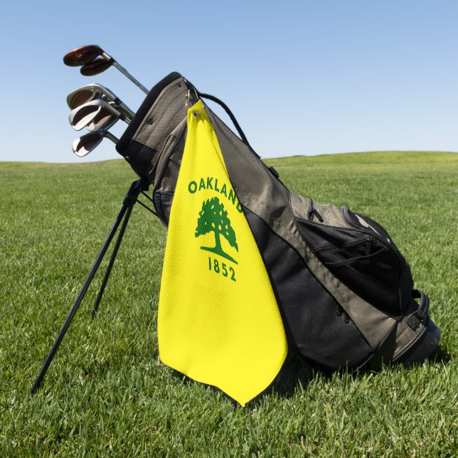 Serviette De Golf Drapeau urbain d'Oakland (Californie) (Vert)