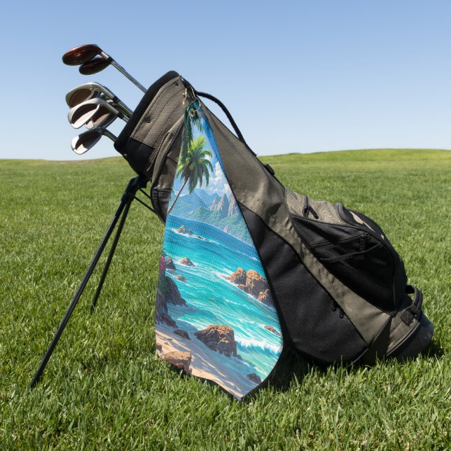 Serviette De Golf Dream On, Tropical Paradise, (Vert)