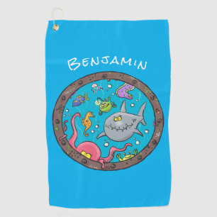Serviette De Golf Drôle des créatures marines sous l'eau dessin anim